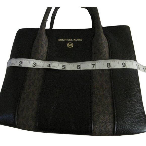 Michael Kors Black and Brown Satchel with Structured Design - Picture 12 of 13